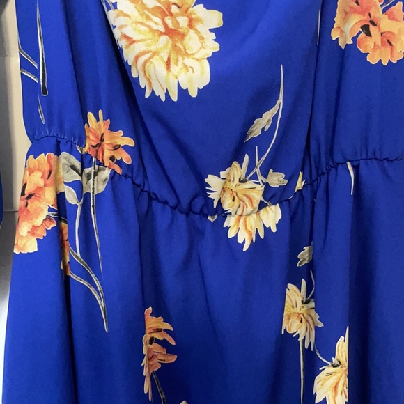A6 - 321 Strapless Blue Floral Dress Size Small (no tag) - Picture 8 of 13
